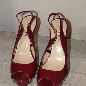Guess Women's Red Peep Toe Heels
